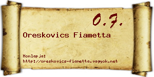 Oreskovics Fiametta névjegykártya